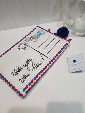 "Wish you were here" Postcard Travel Jewelry Roll pls read